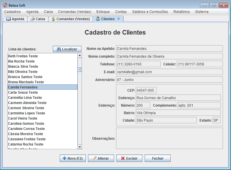 Programa para salão de beleza Programa para salão de beleza